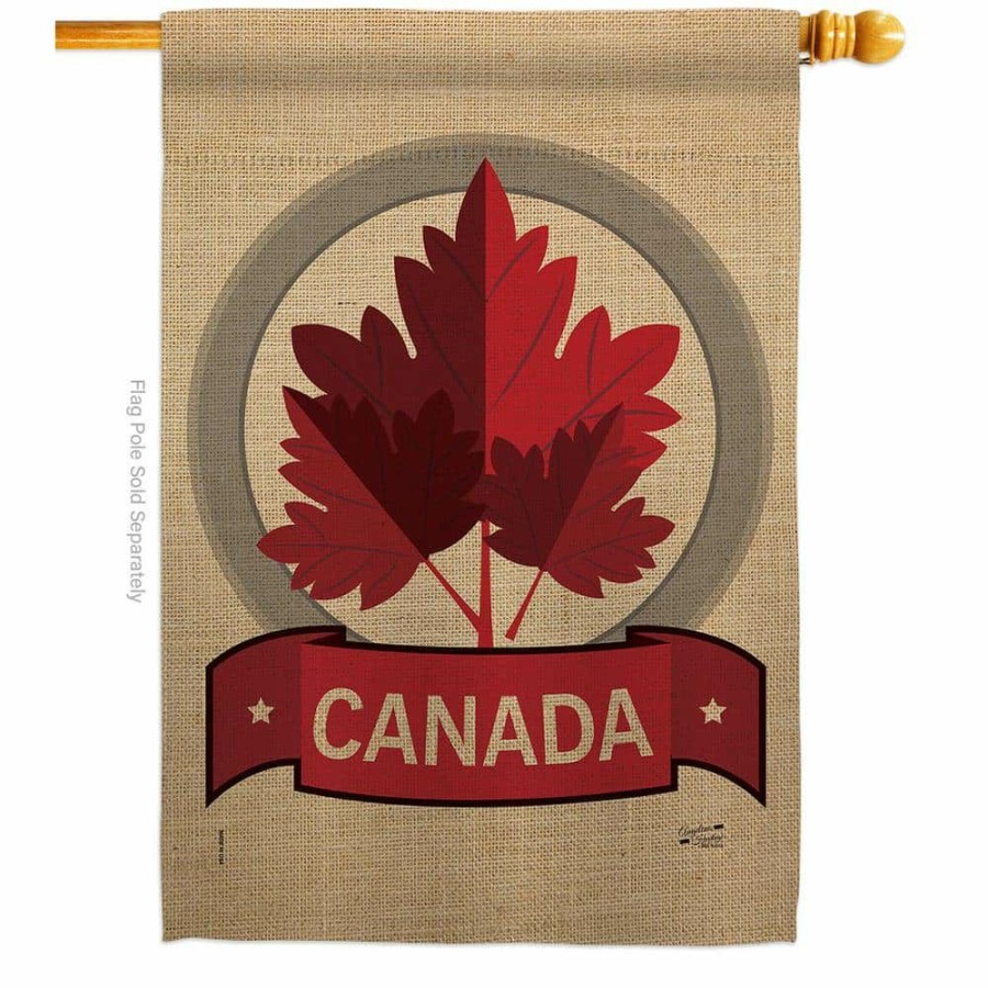 Outdoor Decor * | Angeleno Heritage Made And Designed Los Angeles California 28 In. X 40 In. Happy Canada Day Regional House Flag Double-Sided Decorative Vertical Flags