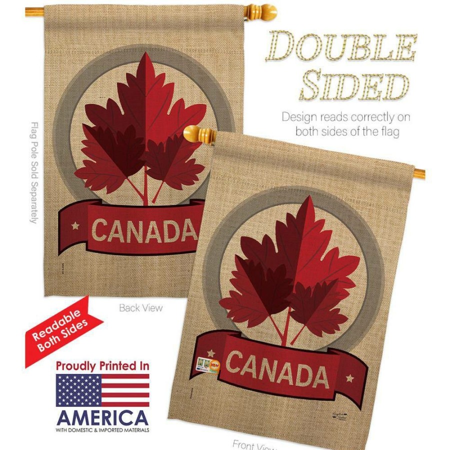 Outdoor Decor * | Angeleno Heritage Made And Designed Los Angeles California 28 In. X 40 In. Happy Canada Day Regional House Flag Double-Sided Decorative Vertical Flags