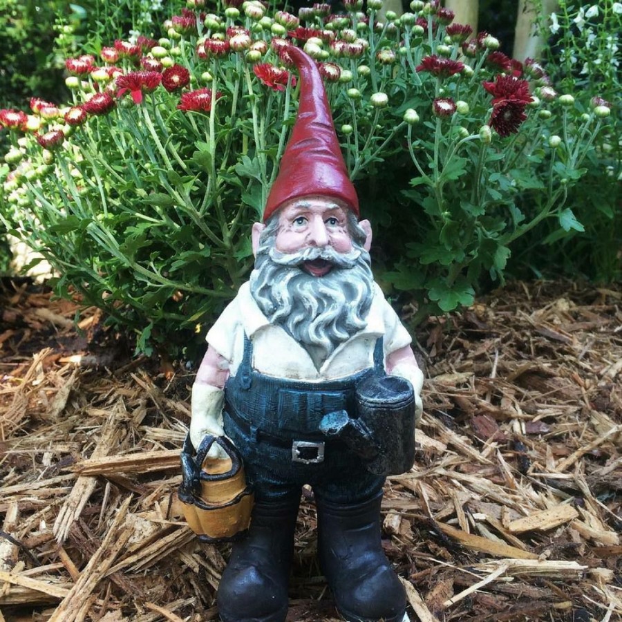 Outdoor Decor * | Homestyles 8.5 In. H Gardener Gnome Holding A Watering Can And Garden Tool Bag Home And Garden Gnome Statue