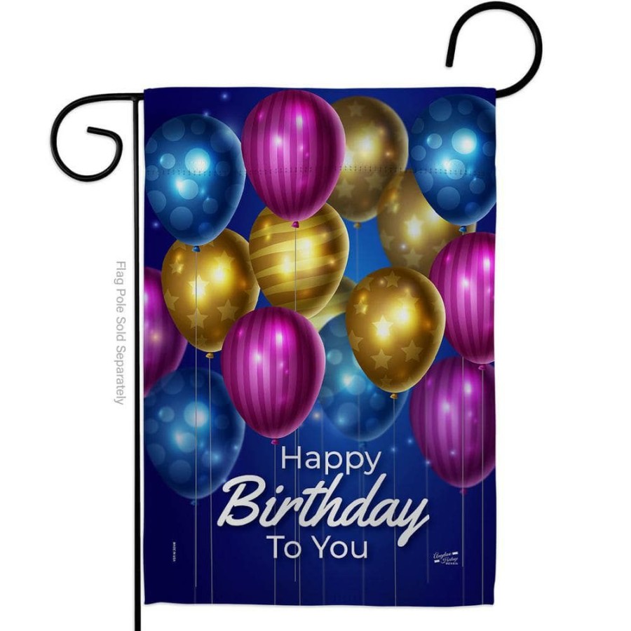 Outdoor Decor * | Angeleno Heritage Made And Designed Los Angeles California 13 In. X 18.5 In. Brighten Birthday Celebration Double-Sided Garden Flag Celebration Decorative Vertical Flags