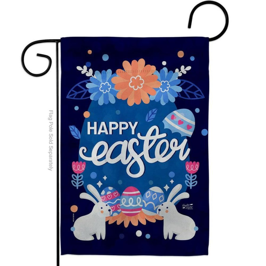 Outdoor Decor * | Angeleno Heritage Made And Designed Los Angeles California 13 In. X 18.5 In. Happy Easter Bunny Spring Double-Sided Garden Flag Spring Decorative Vertical Flags