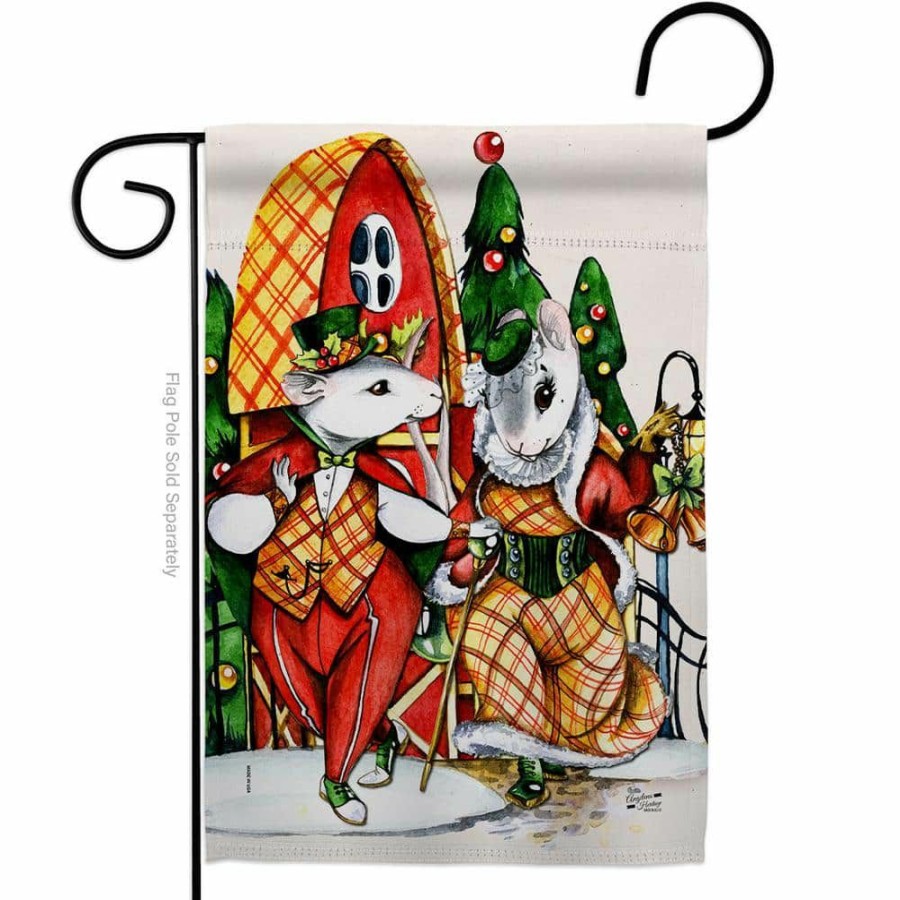 Outdoor Decor * | Angeleno Heritage Made And Designed Los Angeles California 13 In. X 18.5 In. Holiday Mouses Christmas Garden Flag Double-Sided Winter Decorative Vertical Flags