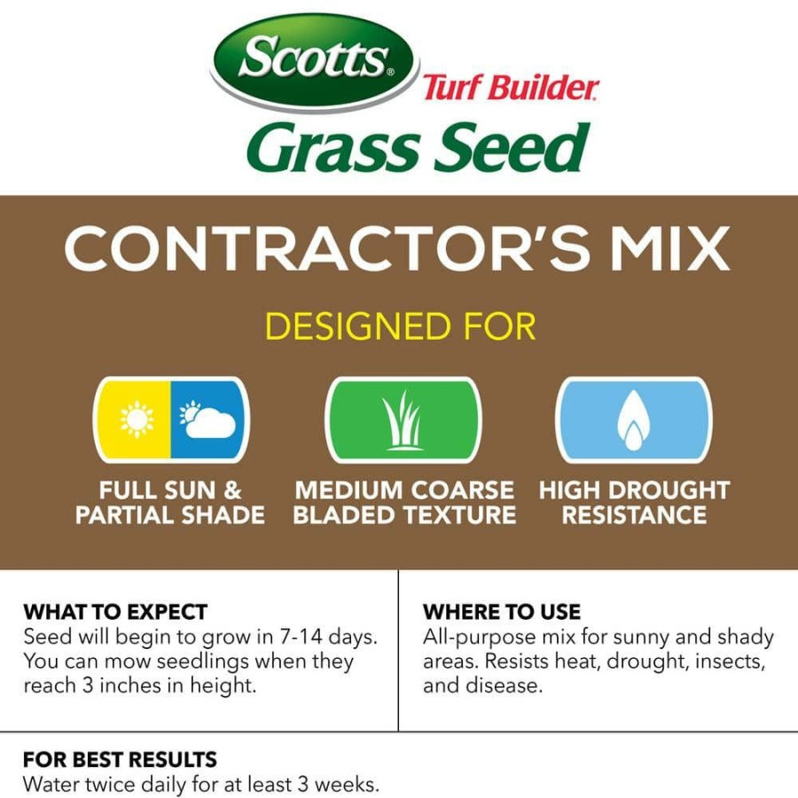 Lawn Care * | Scotts 20 Lbs. Turf Builder Contractor'S Mix (Southern) Grass Seed