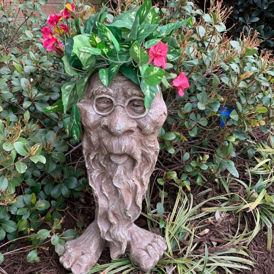 Outdoor Decor * | Homestyles 18 In. Grandpa Rip Muggly Face Gaarden Statue Planter Holds 7 In. Pot