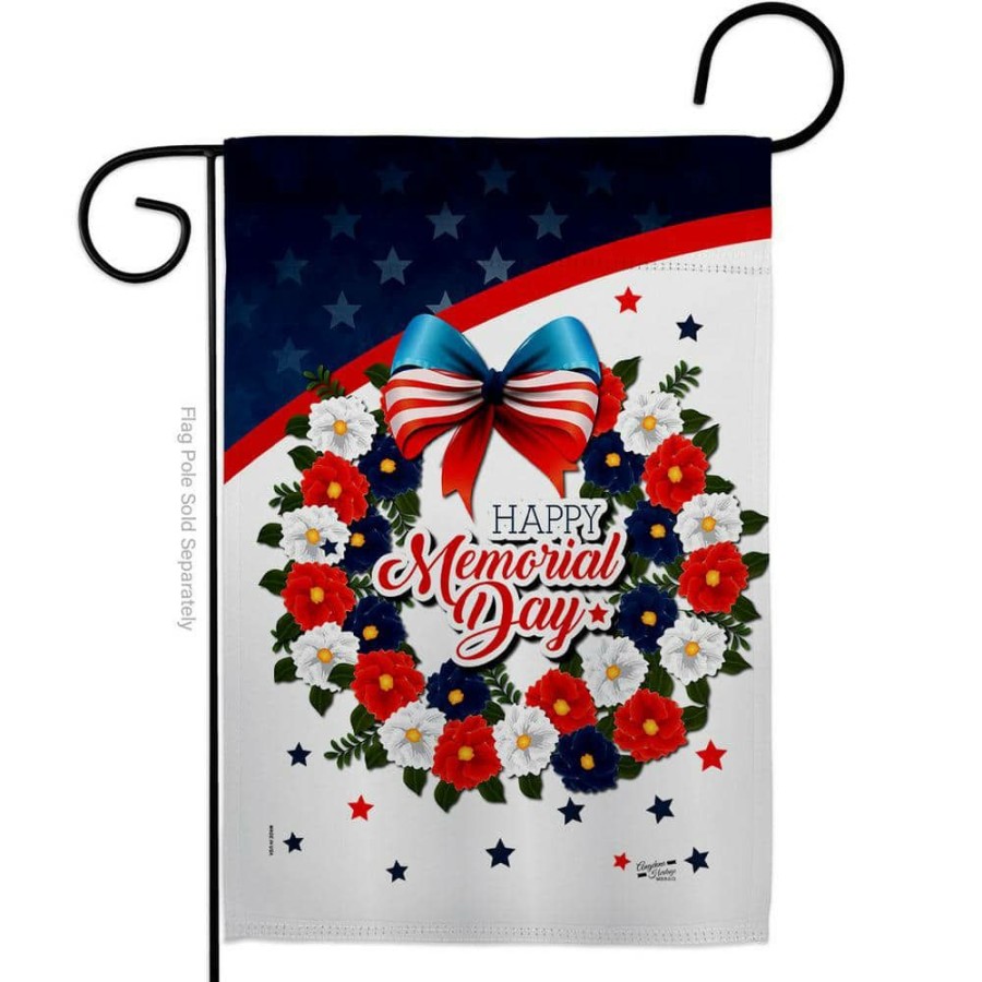 Outdoor Decor * | Angeleno Heritage Made And Designed Los Angeles California 13 In. X 18.5 In. Memorial Day Wreath Patriotic Double-Sided Garden Flag Patriotic Decorative Vertical Flags