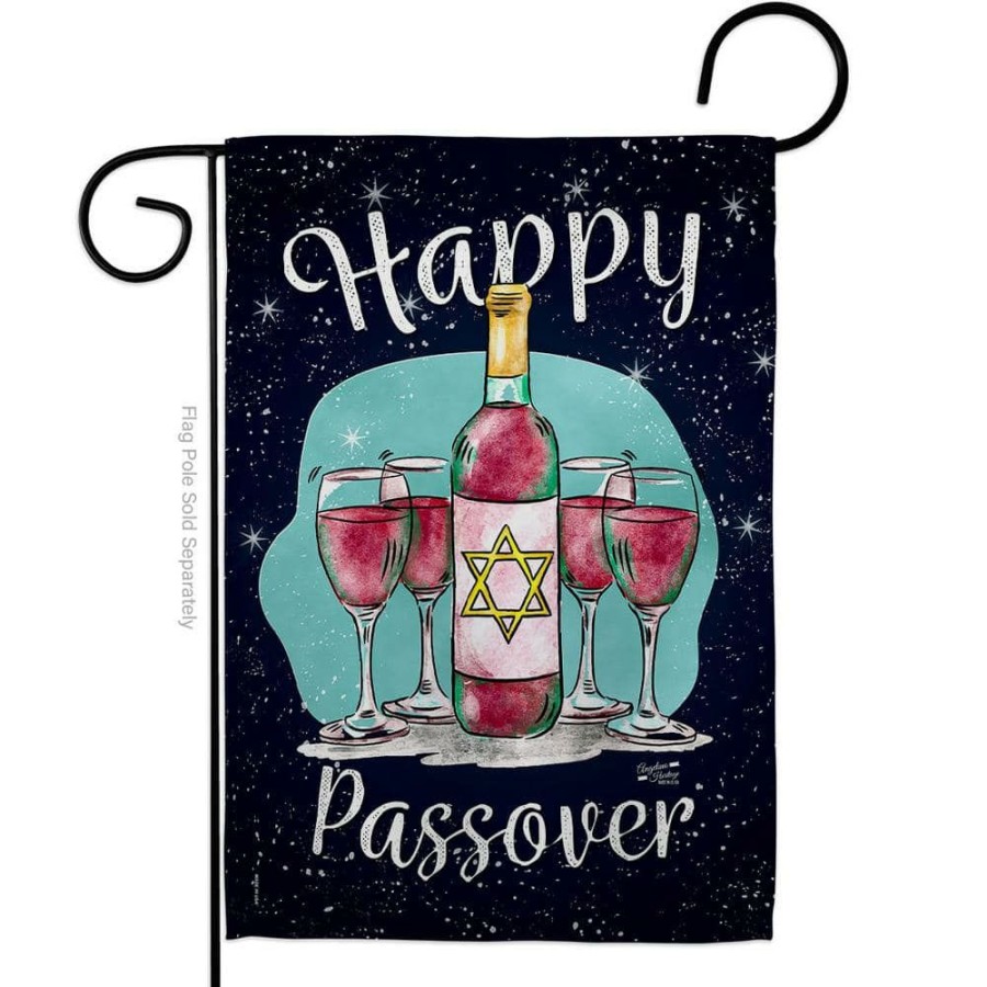 Outdoor Decor * | Angeleno Heritage Made And Designed Los Angeles California 13 In. X 18.5 In. Happy Passover Religious Double-Sided Garden Flag Religious Decorative Vertical Flags