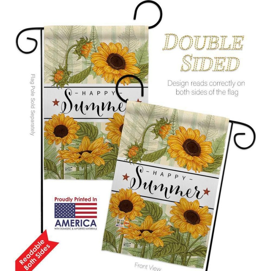 Outdoor Decor * | Angeleno Heritage Made And Designed Los Angeles California 13 In. X 18.5 In. Happy Sunflowers Spring Double-Sided Garden Flag Spring Decorative Vertical Flags