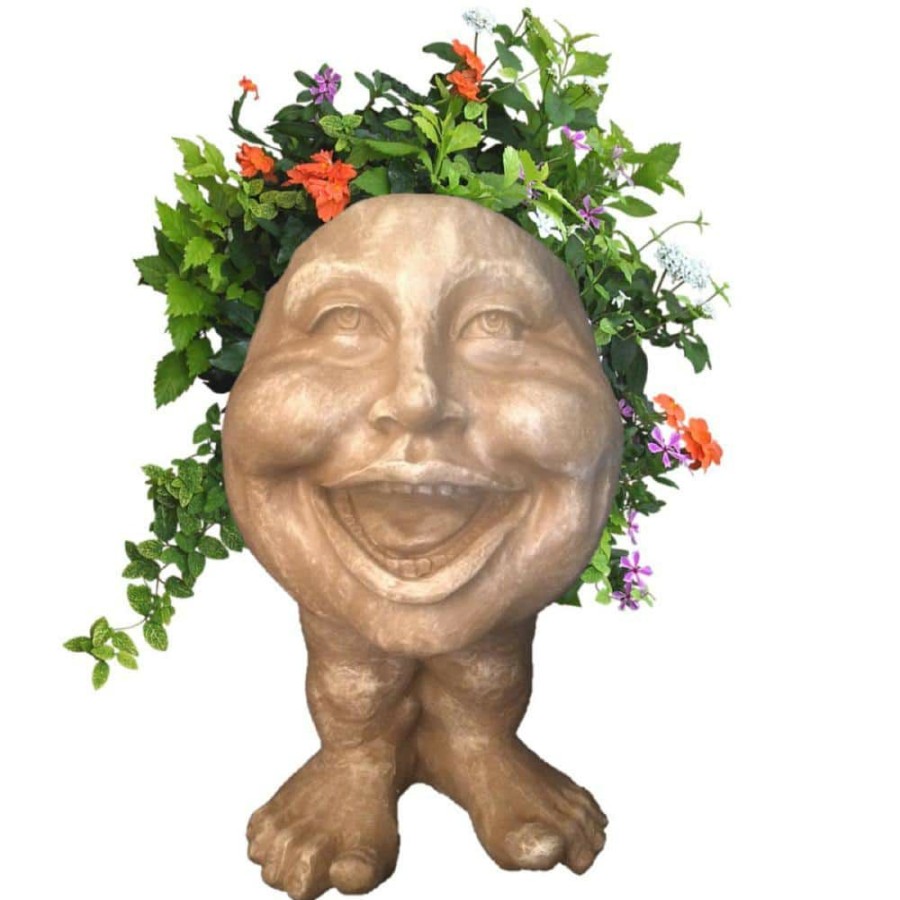 Outdoor Decor * | Homestyles 16 In. Stone Wash Aunt Minnie The Muggly Statue Face Planter Holds 7 In. Pot