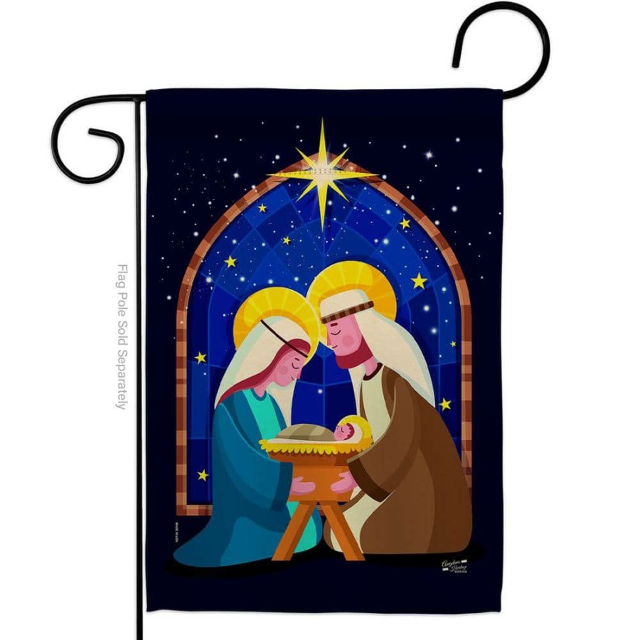 Outdoor Decor * | Angeleno Heritage Made And Designed Los Angeles California 13 In. X 18.5 In. Birth Of Jesus Winter Double-Sided Garden Flag Winter Decorative Vertical Flags