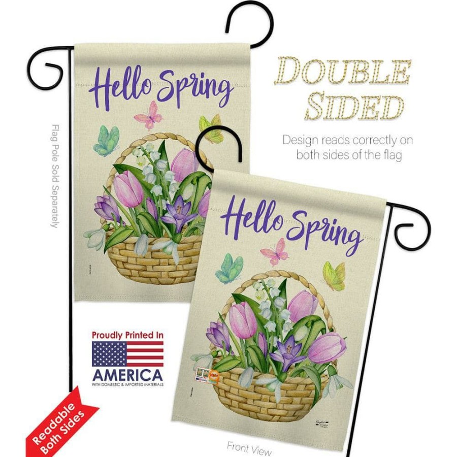 Outdoor Decor * | Angeleno Heritage Made And Designed Los Angeles California 13 In. X 18.5 In. Spring Double-Sided Garden Flag Spring Decorative Vertical Flags