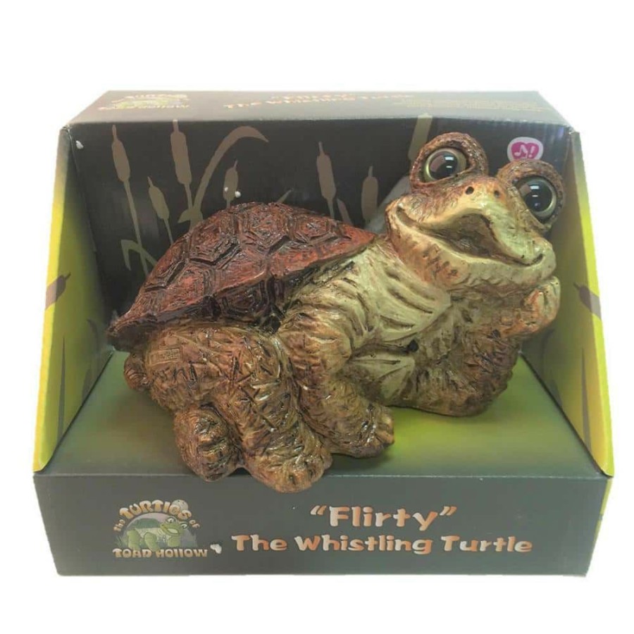 Outdoor Decor * | Homestyles 11 In. Flirty The Whistling Turtle Lying With Motion Activated Sound (Whistling) Figurine