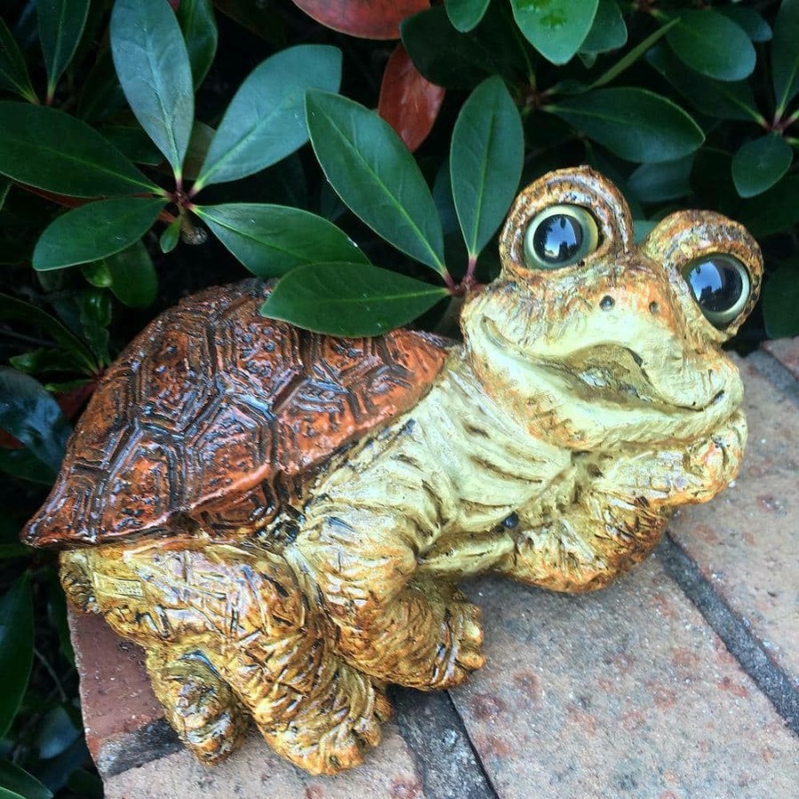 Outdoor Decor * | Homestyles 11 In. Flirty The Whistling Turtle Lying With Motion Activated Sound (Whistling) Figurine