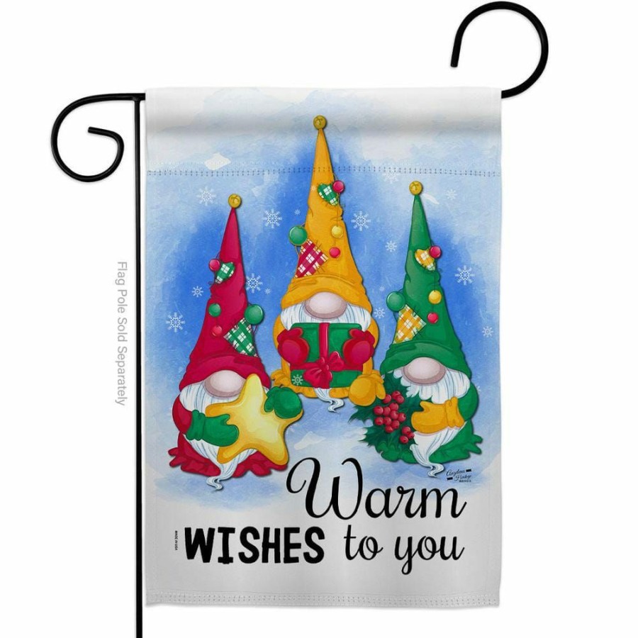 Outdoor Decor * | Angeleno Heritage Made And Designed Los Angeles California 13 In. X 18.5 In. Warm Wishes Winter Double-Sided Garden Flag Winter Decorative Vertical Flags