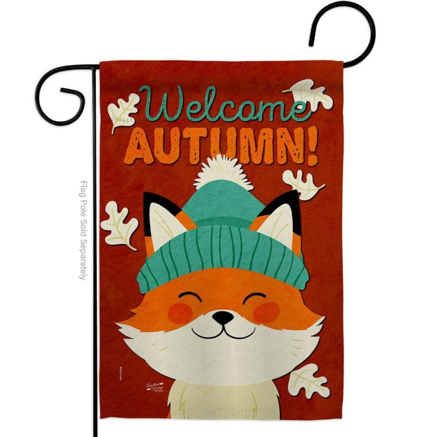 Outdoor Decor * | Angeleno Heritage Made And Designed Los Angeles California 13 In. X 18.5 In. Autumn Foxy Fall Double-Sided Garden Flag Fall Decorative Vertical Flags