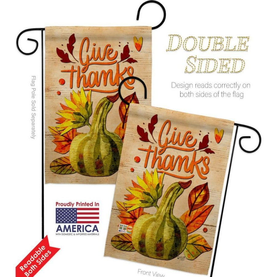 Outdoor Decor * | Angeleno Heritage Made And Designed Los Angeles California 13 In. X 18.5 In. Squash Giving Fall Double-Sided Garden Flag Fall Decorative Vertical Flags