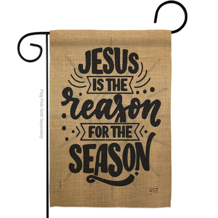 Outdoor Decor * | Angeleno Heritage Made And Designed Los Angeles California 13 In. X 18.5 In. Jesus The Reason Winter Double-Sided Garden Flag Winter Decorative Vertical Flags