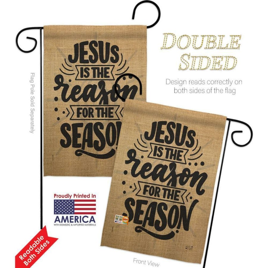 Outdoor Decor * | Angeleno Heritage Made And Designed Los Angeles California 13 In. X 18.5 In. Jesus The Reason Winter Double-Sided Garden Flag Winter Decorative Vertical Flags