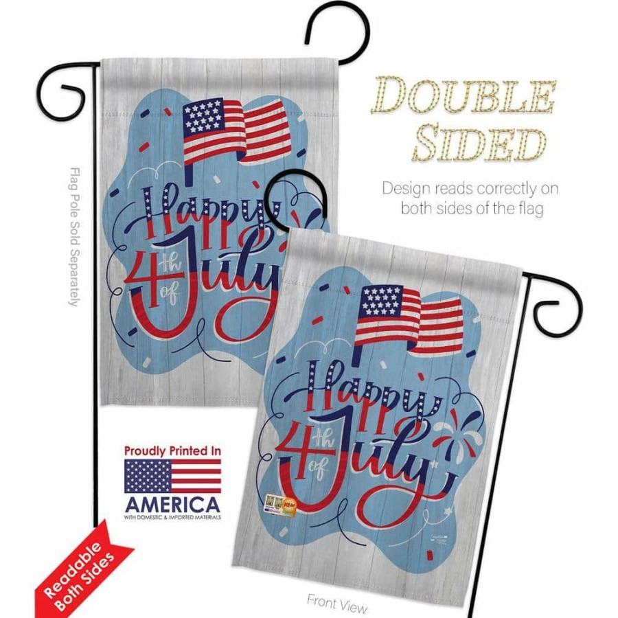 Outdoor Decor * | Angeleno Heritage Made And Designed Los Angeles California 13 In. X 18.5 In. Red White July Patriotic Double-Sided Garden Flag Patriotic Decorative Vertical Flags