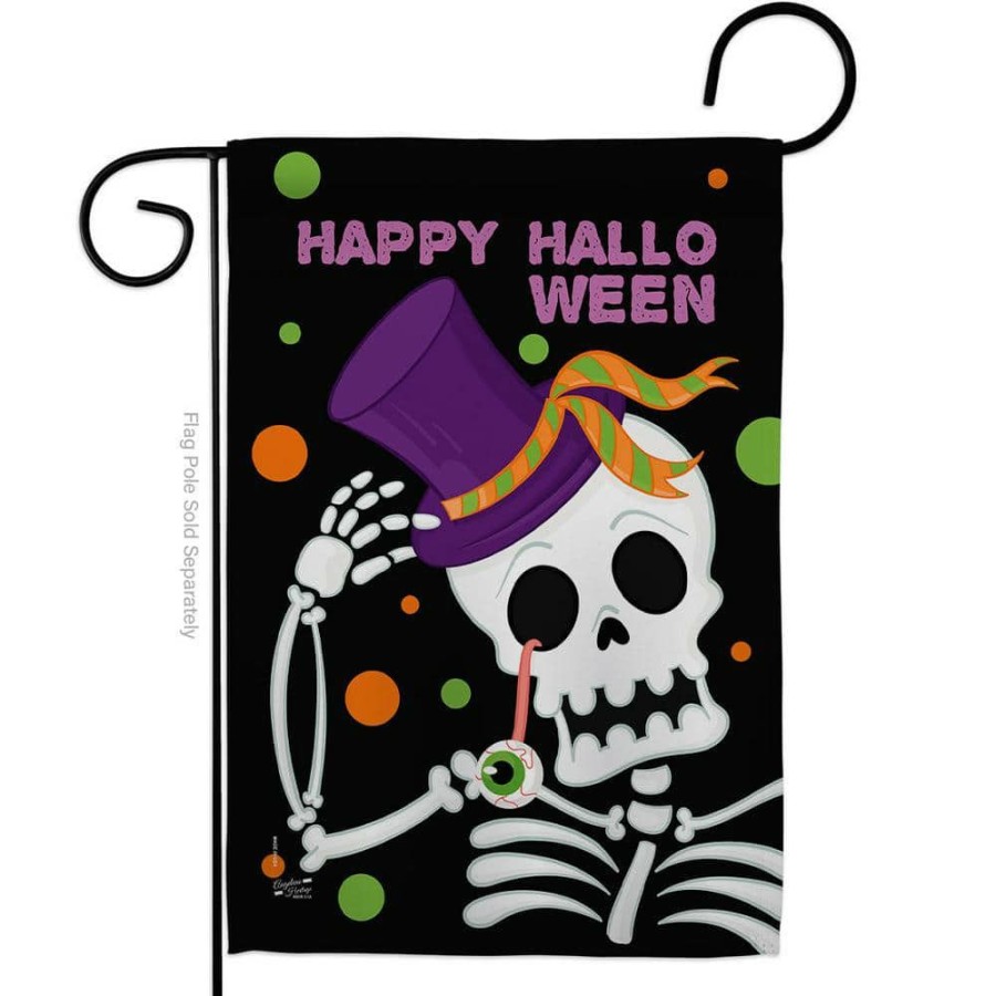 Outdoor Decor * | Angeleno Heritage Made And Designed Los Angeles California 13 In. X 18.5 In. Happy Halloween Garden Flag Double-Sided Fall Decorative Vertical Flag