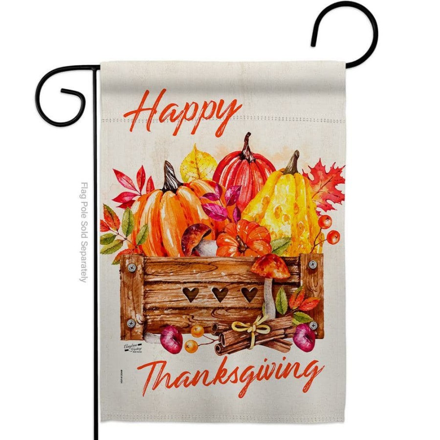 Outdoor Decor * | Angeleno Heritage Made And Designed Los Angeles California 13 In. X 18.5 In. Thanksgiving Pumpkin Garden Flag Double-Sided Fall Decorative Vertical Flag