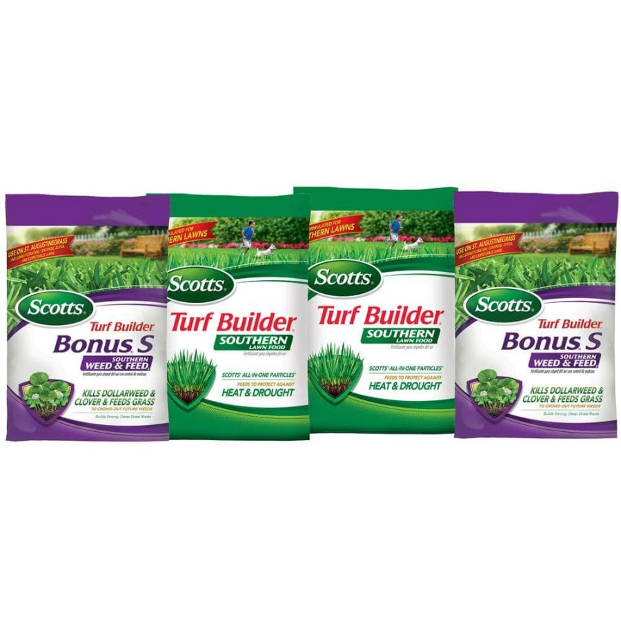 Lawn Care * | Scotts Turf Builder Fertilizer Bundle For Large Yards (Southern) With 2 Bonus S Southern Weed & Feed2 & 2 Southern Lawn Food