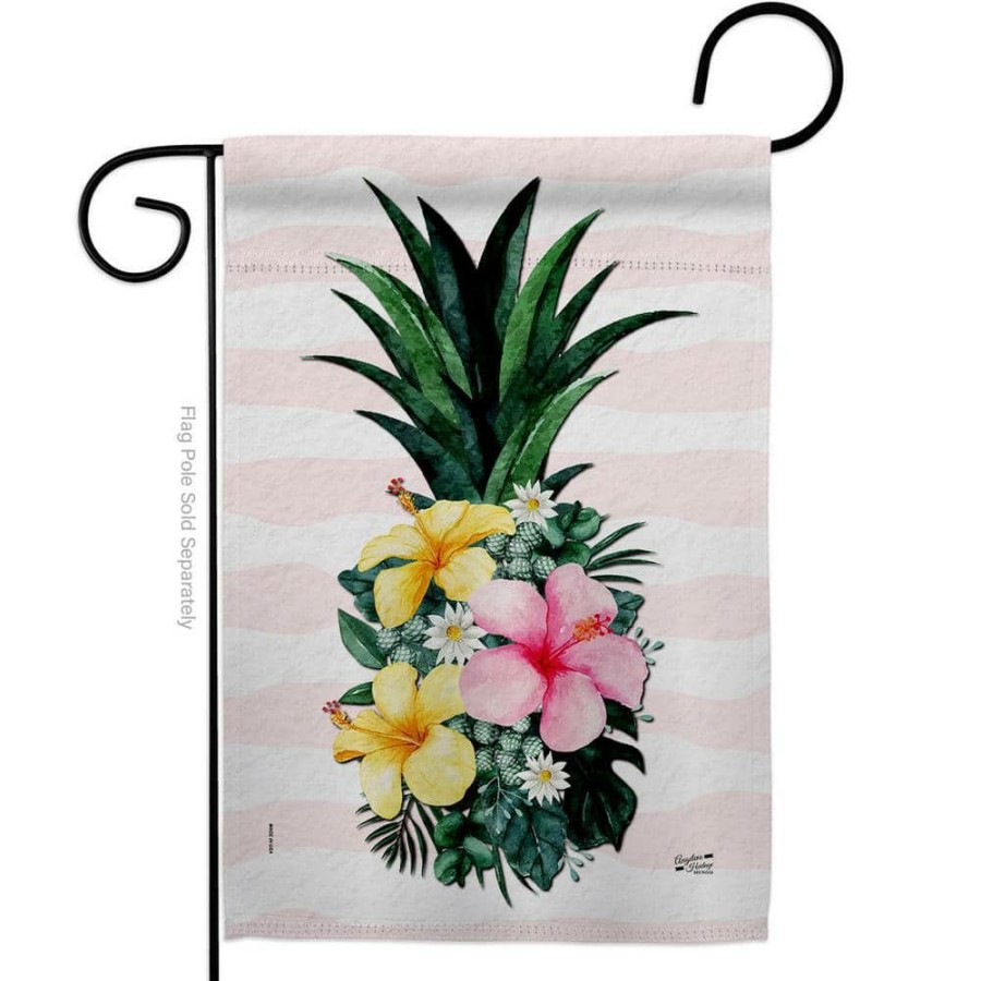 Outdoor Decor * | Angeleno Heritage Made And Designed Los Angeles California 13 In. X 18.5 In. Tropical Pineapple Spring Double-Sided Garden Flag Spring Decorative Vertical Flags