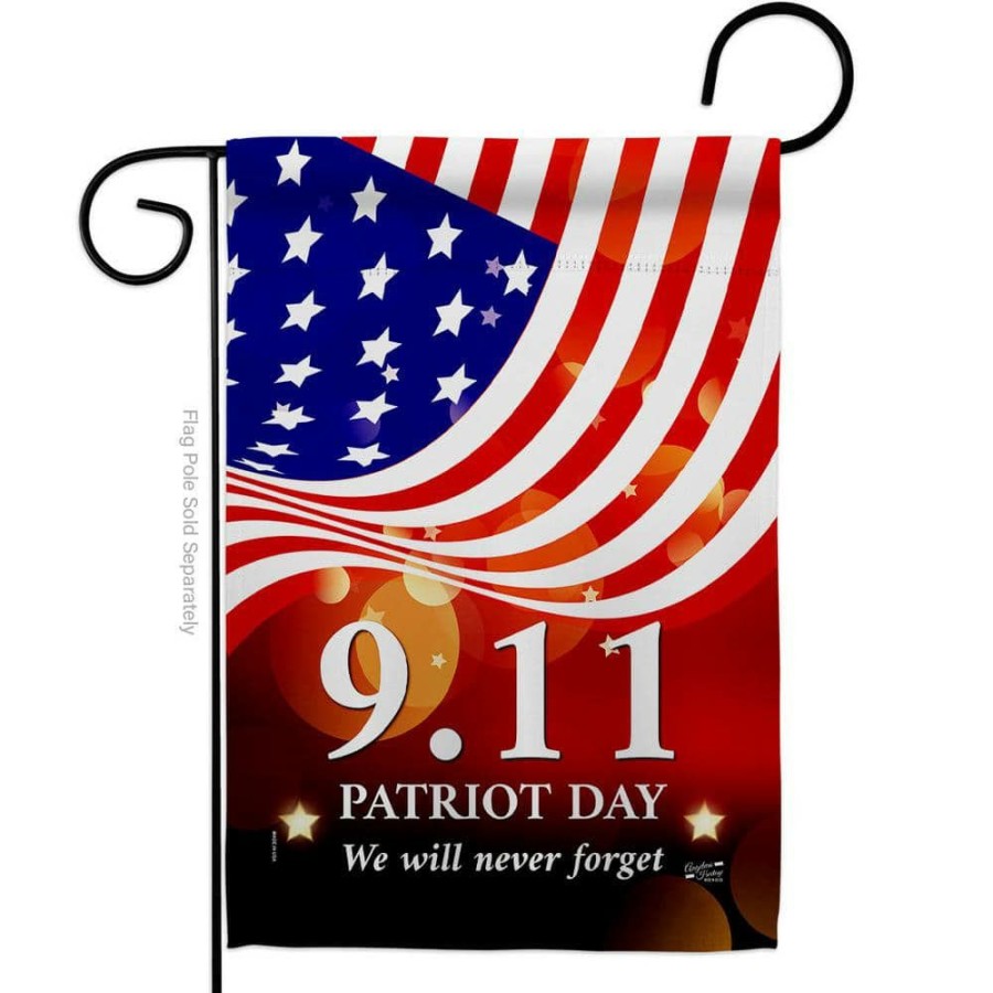 Outdoor Decor * | Angeleno Heritage Made And Designed Los Angeles California 13 In. X 18.5 In. Remember 9/11 Double-Sided Garden Flag Readable Both Sides Patriotic Patriot Day Decorative