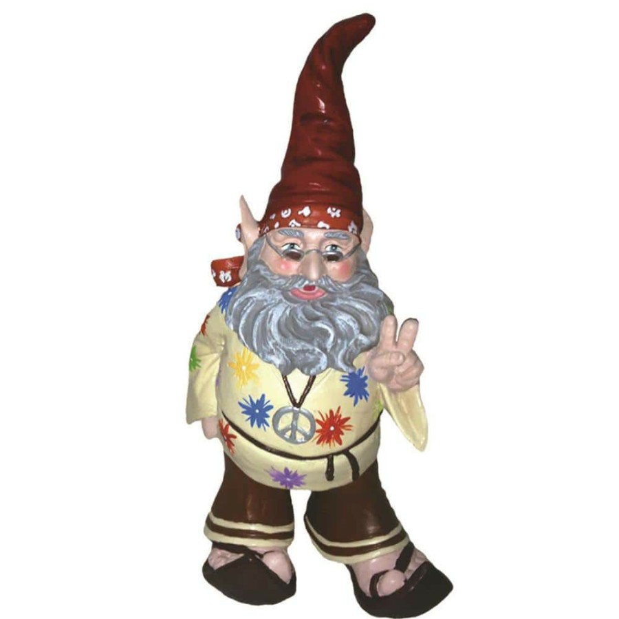 Outdoor Decor * | Homestyles 14 In. H 60'S Jerry Peace Man Hippie Gnome Home And Garden Gnome Statue