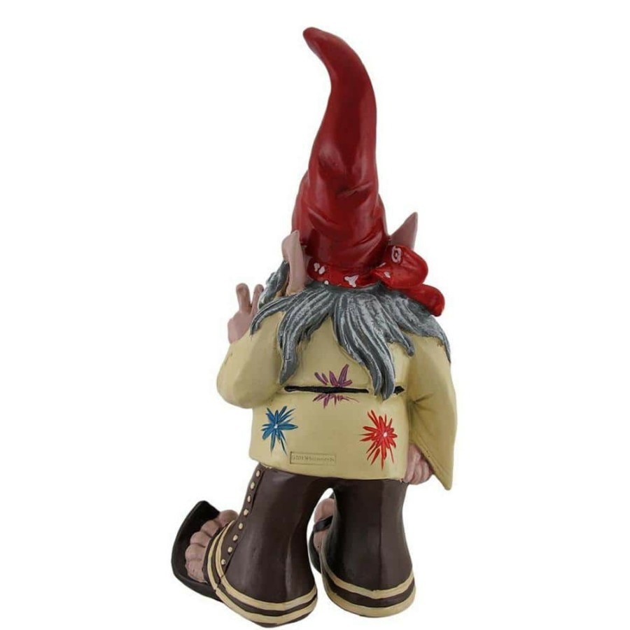 Outdoor Decor * | Homestyles 14 In. H 60'S Jerry Peace Man Hippie Gnome Home And Garden Gnome Statue