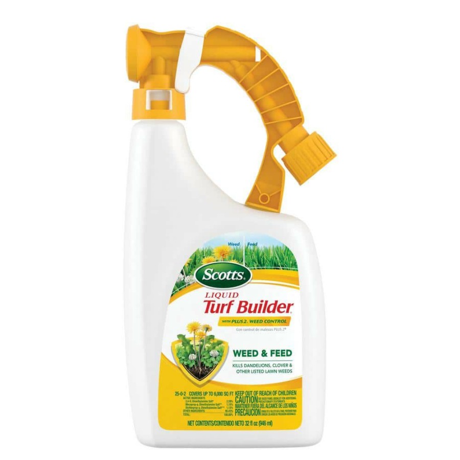 Lawn Care * | Scotts Turf Builder 32 Fl. Oz. 6,000 Sq. Ft. Liquid Weed Killer Plus Lawn Fertilizer