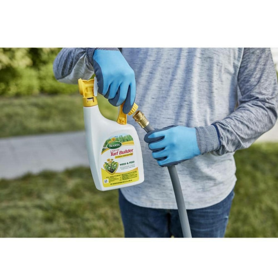 Lawn Care * | Scotts Turf Builder 32 Fl. Oz. 6,000 Sq. Ft. Liquid Weed Killer Plus Lawn Fertilizer