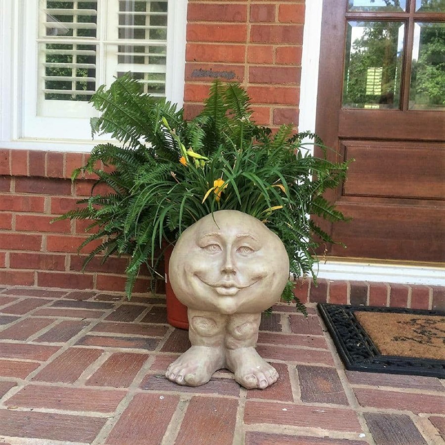 Outdoor Decor * | Homestyles 14 In. Stone Wash Mama Petunia The Muggly Statue Face Planter Holds 6 In. Pot