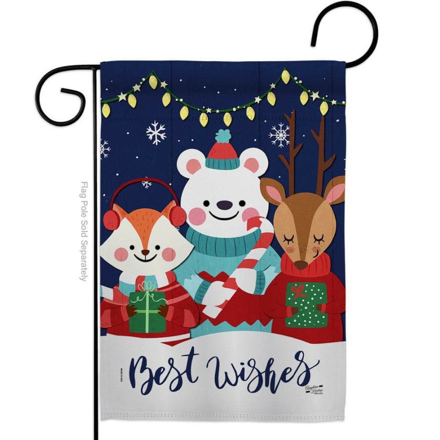 Outdoor Decor * | Angeleno Heritage Made And Designed Los Angeles California 13 In. X 18.5 In. Christmas Buddy Winter Double-Sided Garden Flag Winter Decorative Vertical Flags