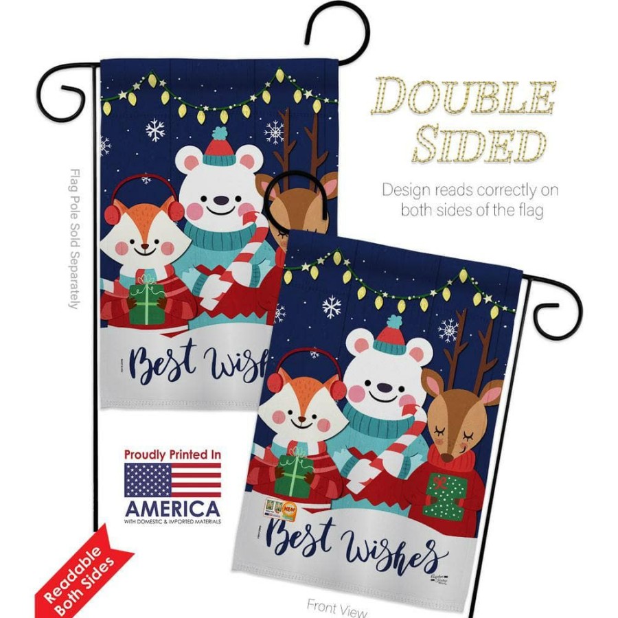 Outdoor Decor * | Angeleno Heritage Made And Designed Los Angeles California 13 In. X 18.5 In. Christmas Buddy Winter Double-Sided Garden Flag Winter Decorative Vertical Flags