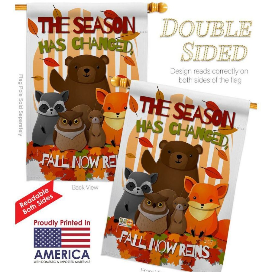 Outdoor Decor * | Angeleno Heritage Made And Designed Los Angeles California 28 In. X 40 In. Fall Now Reins Fall House Flag Double-Sided Decorative Vertical Flags