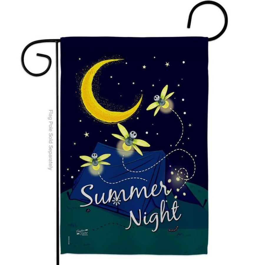 Outdoor Decor * | Angeleno Heritage Made And Designed Los Angeles California 13 In. X 18.5 In. Summer Fireflies Outdoor Double-Sided Garden Flag Outdoor Decorative Vertical Flags