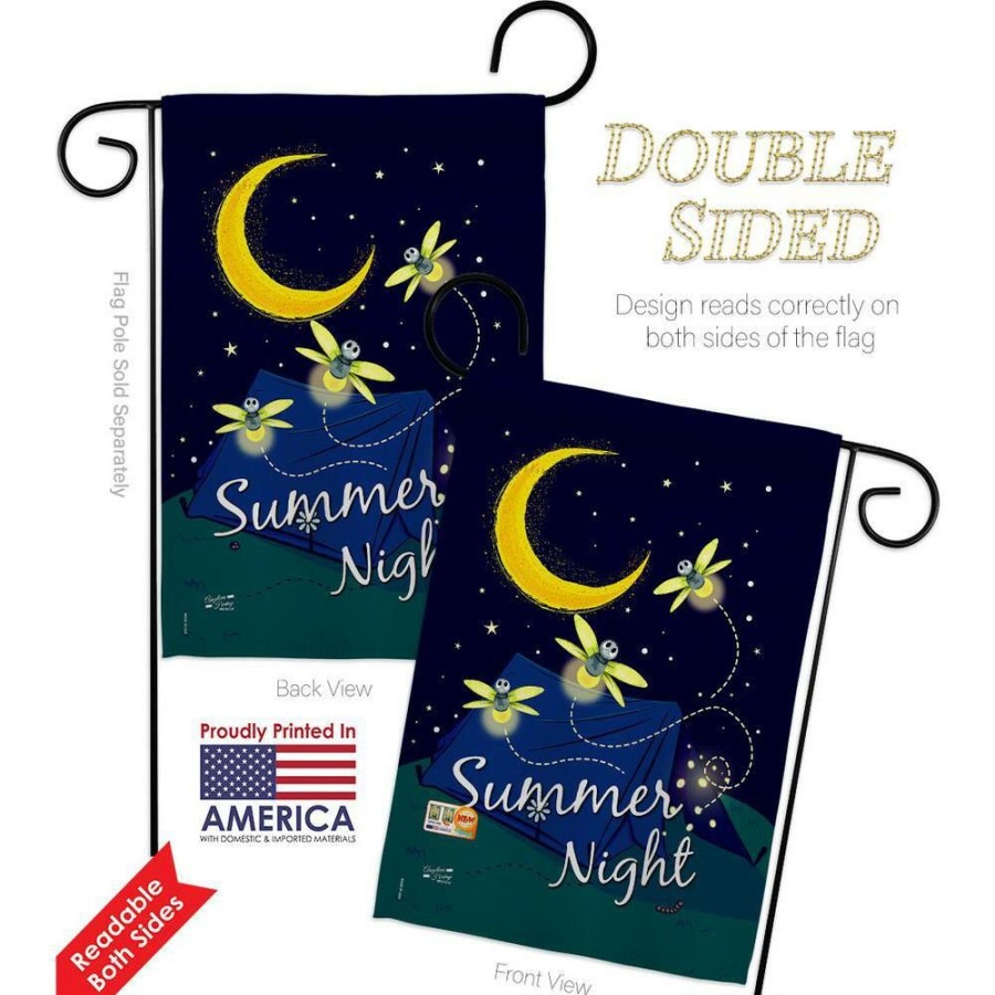 Outdoor Decor * | Angeleno Heritage Made And Designed Los Angeles California 13 In. X 18.5 In. Summer Fireflies Outdoor Double-Sided Garden Flag Outdoor Decorative Vertical Flags