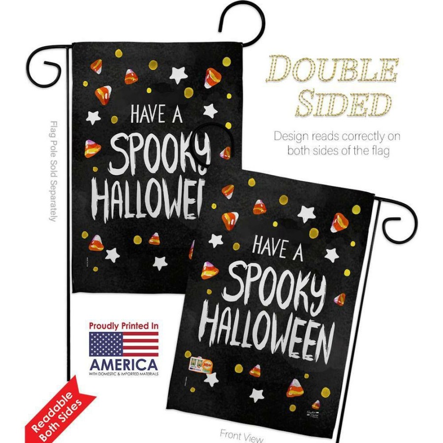 Outdoor Decor * | Angeleno Heritage Made And Designed Los Angeles California 13 In. X 18.5 In. Spooky Halloween Garden Flag Double-Sided Fall Decorative Vertical Flags