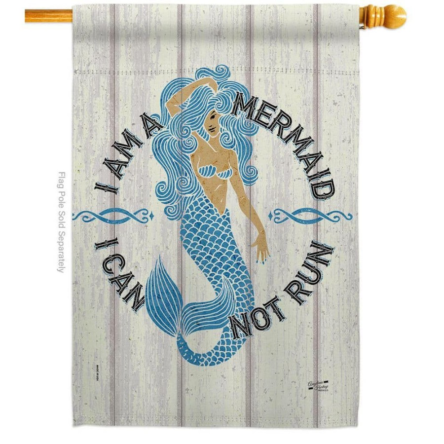 Outdoor Decor * | Angeleno Heritage Made And Designed Los Angeles California 28 In. X 40 In. I Am Mermaid Coastal House Flag Double-Sided Decorative Vertical Flags