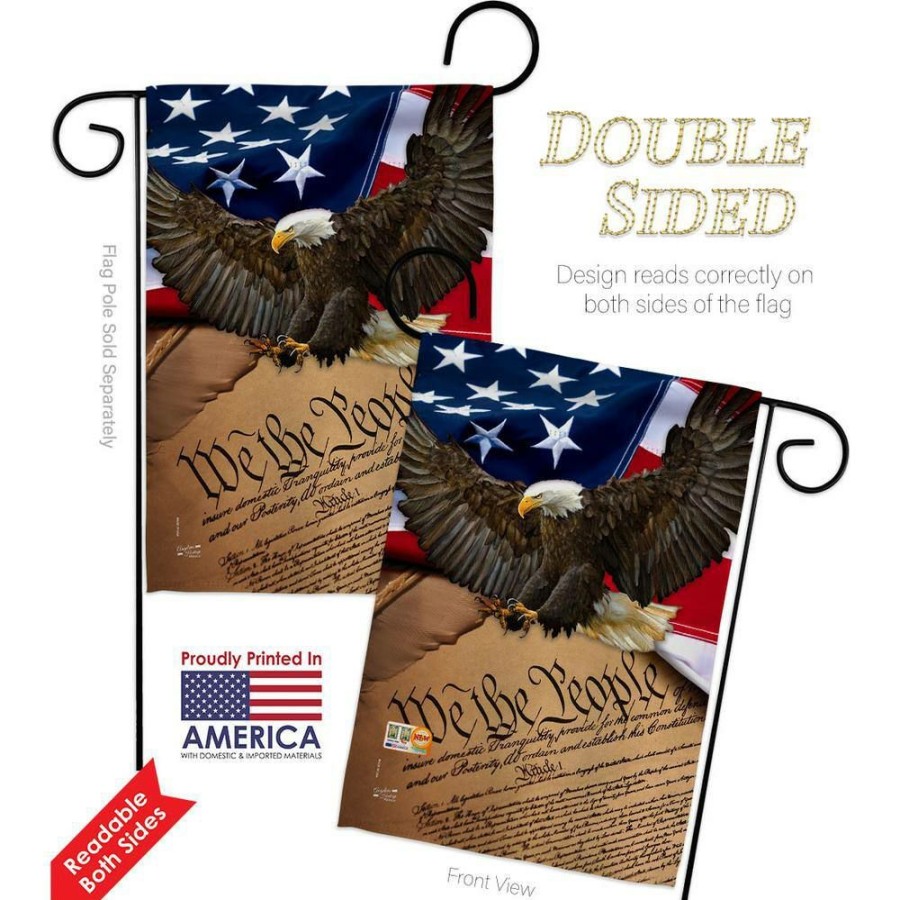 Outdoor Decor * | Angeleno Heritage Made And Designed Los Angeles California 13 In. X 18.5 In. We The People Armed Forces Double-Sided Garden Flag Armed Forces Decorative Vertical Flags