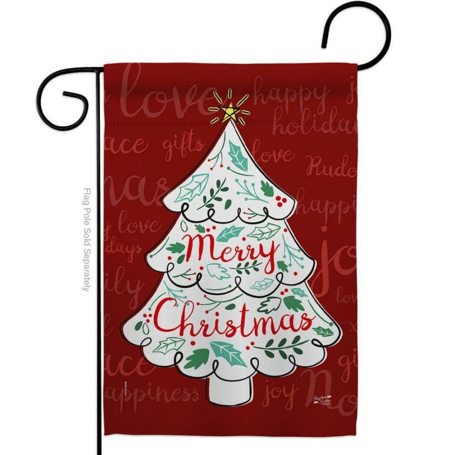 Outdoor Decor * | Angeleno Heritage Made And Designed Los Angeles California 13 In. X 18.5 In. The Christmas Tree Winter Double-Sided Garden Flag Winter Decorative Vertical Flags