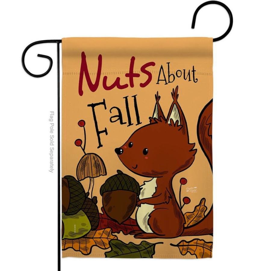 Outdoor Decor * | Angeleno Heritage Made And Designed Los Angeles California 13 In. X 18.5 In. Nuts About Fall Garden Flag Double-Sided Fall Decorative Vertical Flags